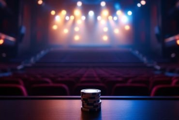 empty venue with poker chips